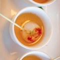 Star Noodle’s “Scallop Shots” with Wafu Dashi, Ginger, Scallion, Lemon EVOO. © 2012 Sugar + Shake