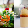 Previews from the Hawai‘i Food & Wine Festival. From the Under the Modern Moon: Morimoto & Friends event— “Shrimp Cocktail” by Amber Lin; Macadamia Nut Honey Mousse by Stephen Durfee. © 2013 Sugar + Shake