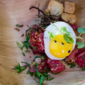 Hawai‘i Food & Wine Festival 2013; Under the Modern Moon event: ‘Ahi Tartare with Ogo & Quail Egg by Chef Floyd Cardoz (North End Grill). © 2013 Sugar + Shake