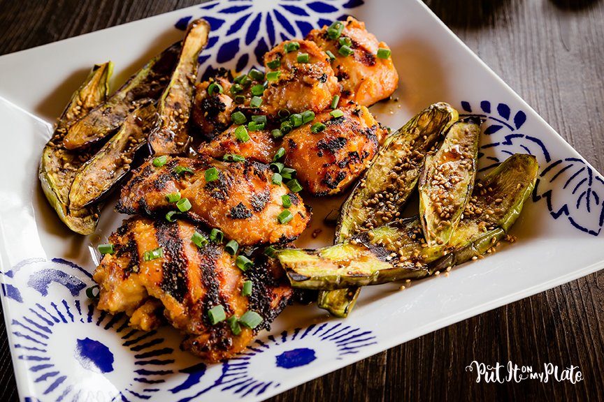 Miso Chicken with Grilled Egglant © 2020 Put It On My Plate / Sugar + Shake